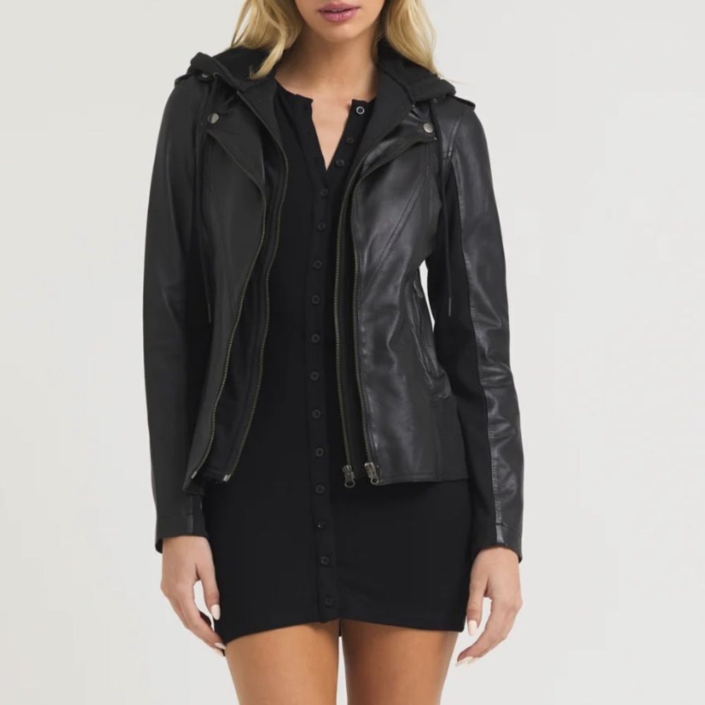 Jakett NYC Hannah Burnished Leather Jacket Black
Jakett NYC